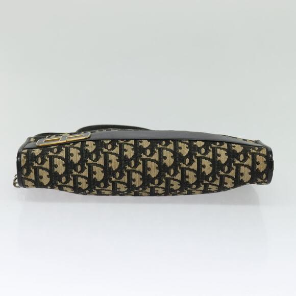 DIOR Trotter Canvas Shoulder Bag Navy Gold - Picture 9 of 12